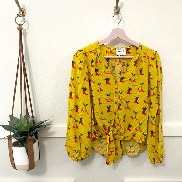 Anthropologie Kendra Dandy Strawberry High Heel Boots Yellow Blouse 4 OB1271581 - Picture 2 of 7